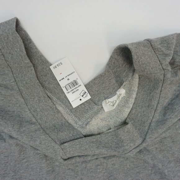 RD Style V Neck V Back Heather Gray Grey Top M - Picture 5 of 8